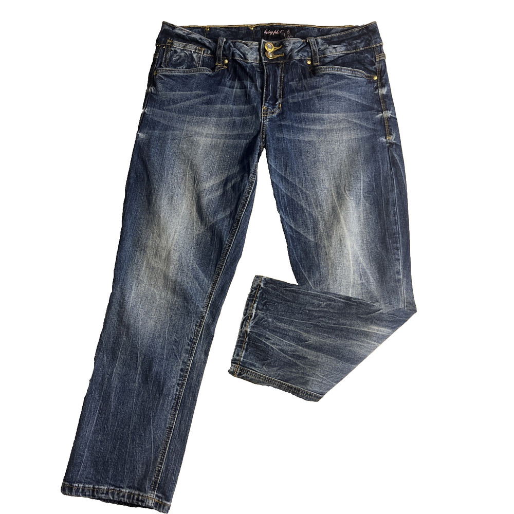 Baby Phat Y2K Jeans Cotton Spandex Distressed Blue Women’s Juniors size 13